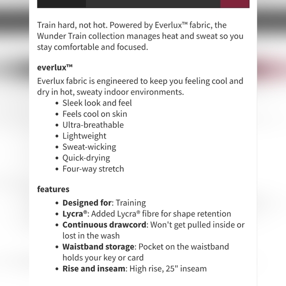 Lululemon Wunder Train High-Rise Tight 25" Sz 8 Autumn Red - Picture 5 of 11